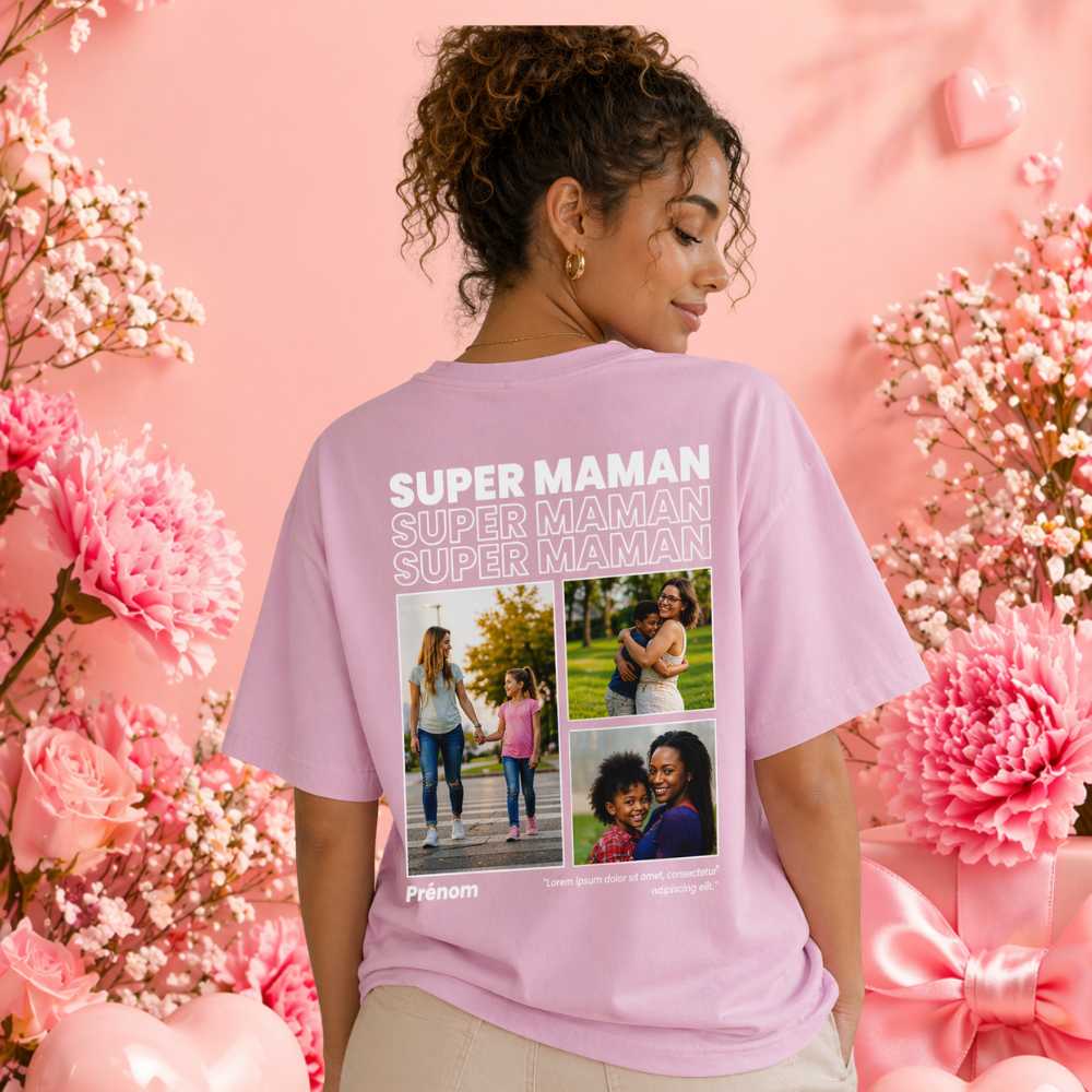 T-shirt personnalisé oversized Fête des Mères