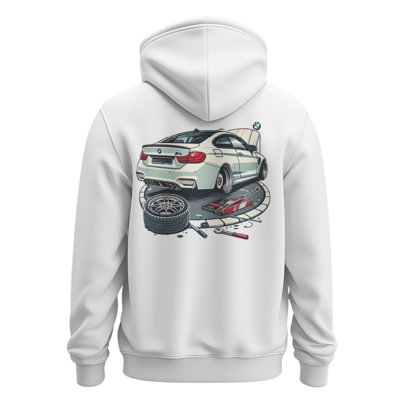Sweat Jamoterie BMW M4 blanc dos