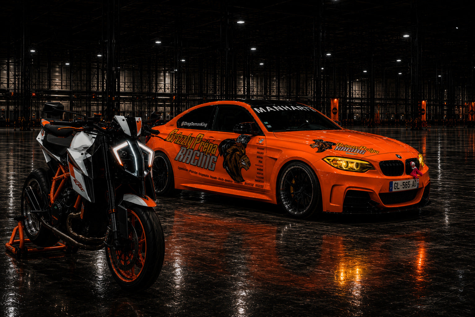 BMW Manhart orange et KTM 1290R — Dragdemonking